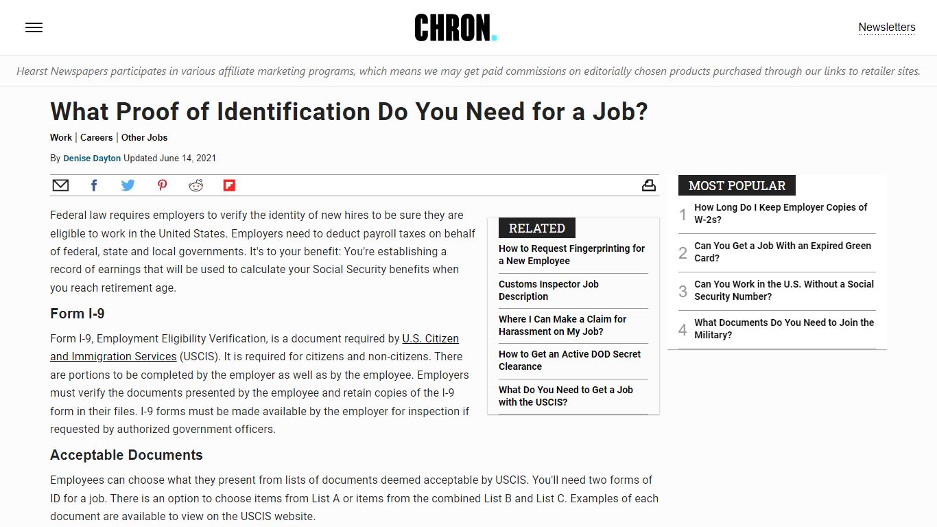 What Proof of Identification Do You Need for a Job?